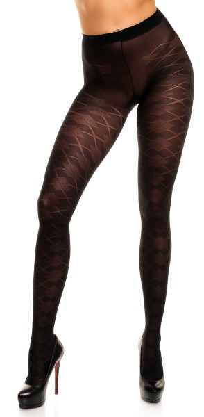 Glamory - 70 denier opaque plus size tights with diamond pattern and matt effect