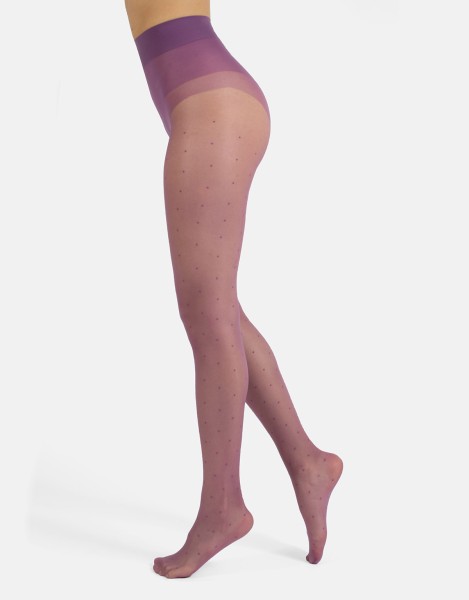 Cette - 20 denier polka dot pattern tights made from high-quality, eco-friendly yarns